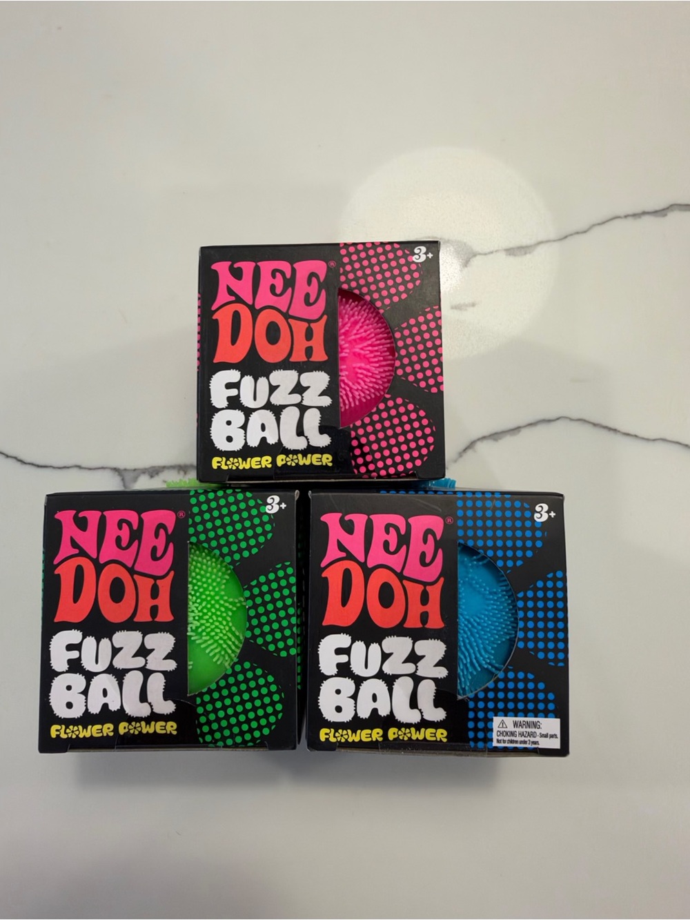 Fuzz Ball Sensory Toy - Pink, Green & Blue